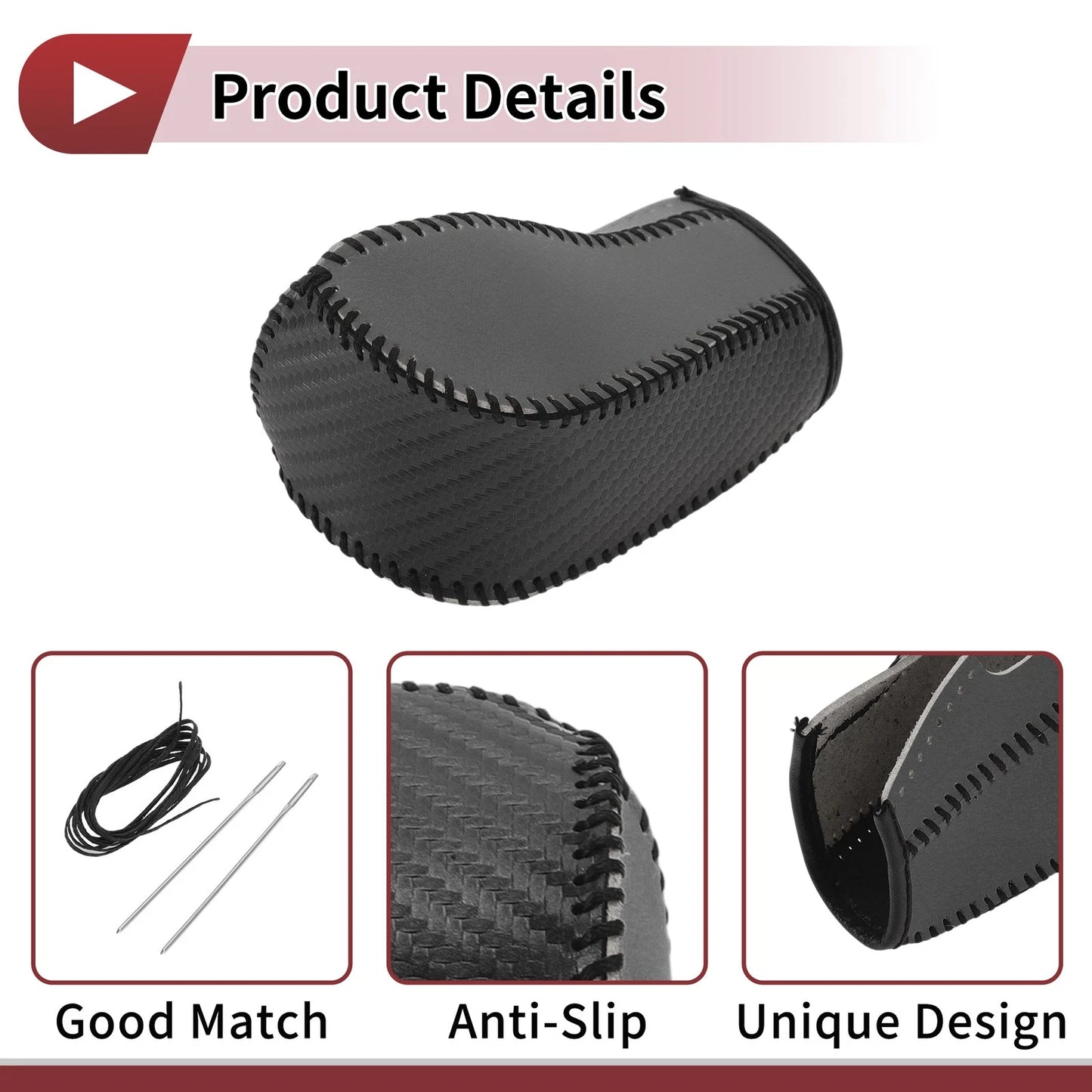 Car Gear Shift Knob Cover for Ford Edge (2011-2014) Black Faux Leather