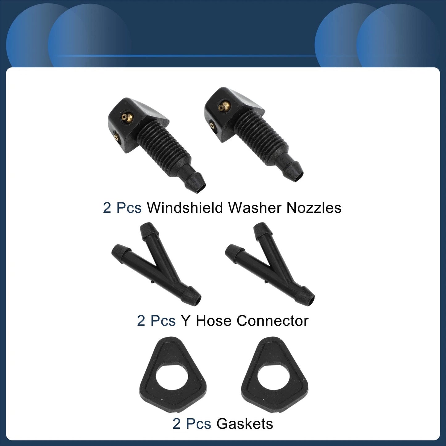 Windshield Washer Nozzle with Hose Connector for Ford