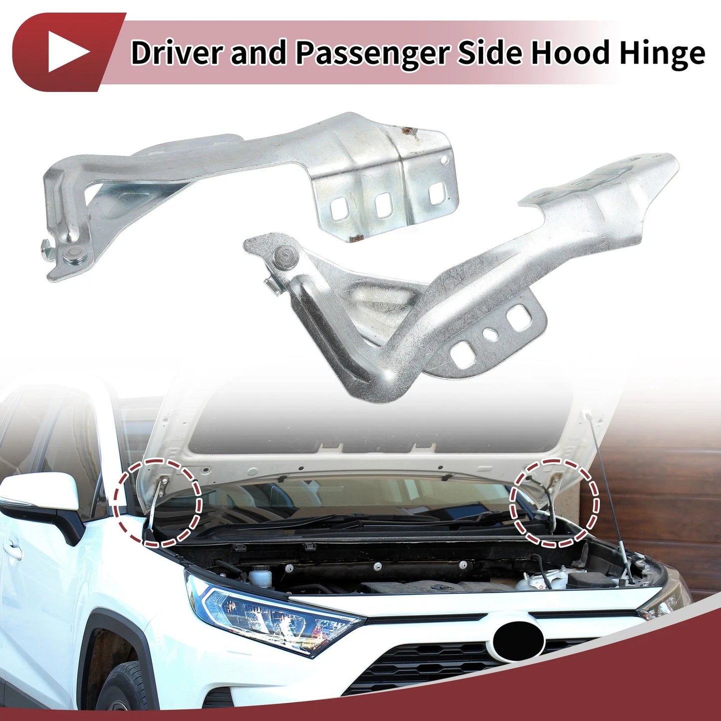 Hood Hinges for Ford Police Responder Hybrid Front Bonnet Bracket 2 x (2019-2020)