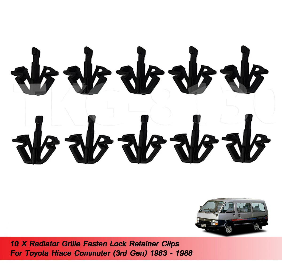 10 x Grille Retainer Clips for Toyota Hiace Commuter (1983-1988)