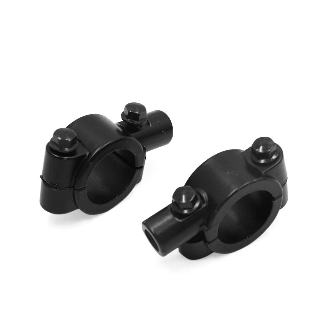 2 x 10mm Thread Handlebar Rearview Mirror Holder Adaptor Black for Motorcycle