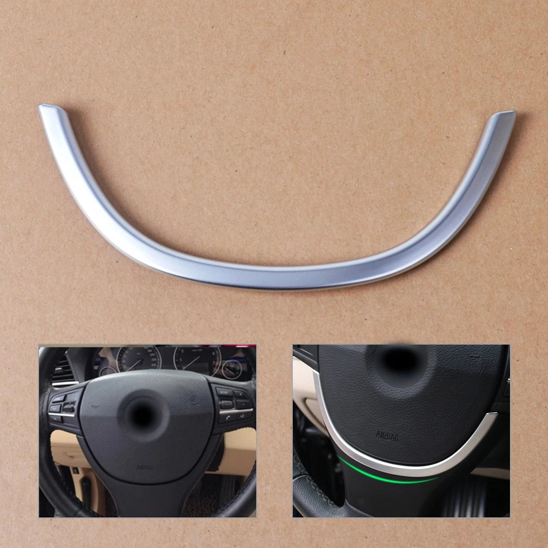 Chrome Steering Wheel Cover for BMW 5 Series F10 520 528 535 (2011-2013)