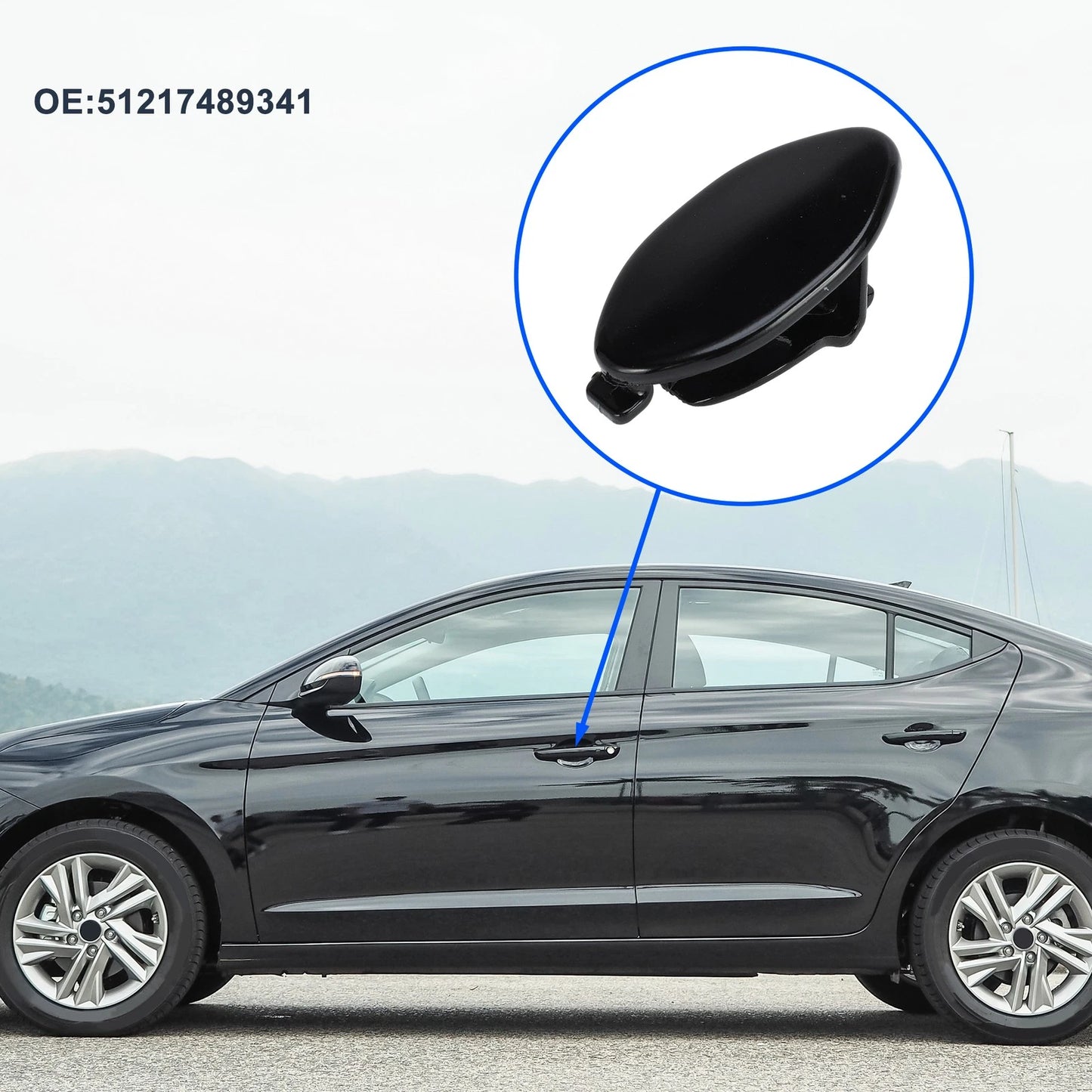 Front Left Door Knob Cover for BMW 5-Series G30/G38 (2018-2023) Black