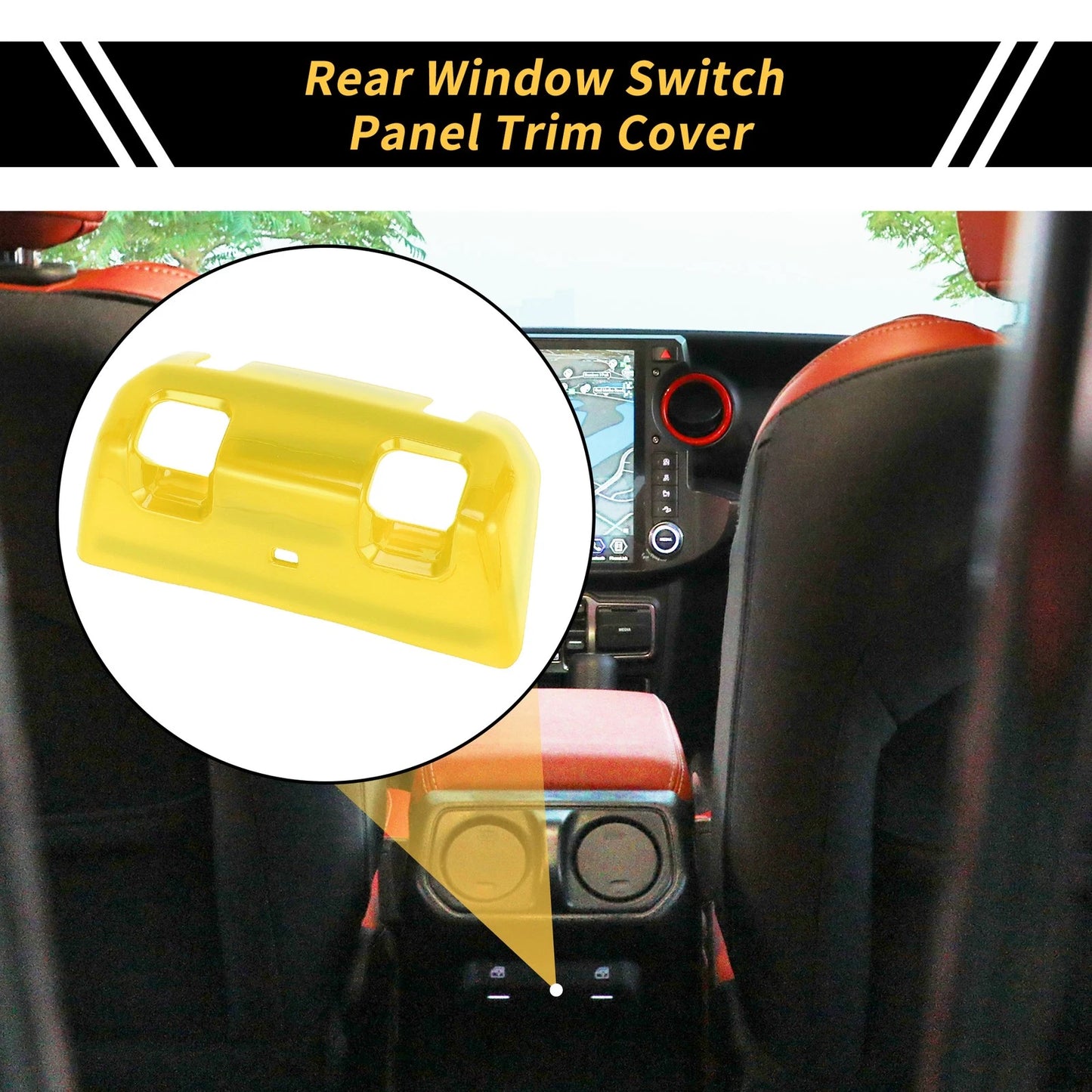 Rear Window Switch Panel Trim Cover for Jeep Wrangler JL JLU (2018-2024) Yellow