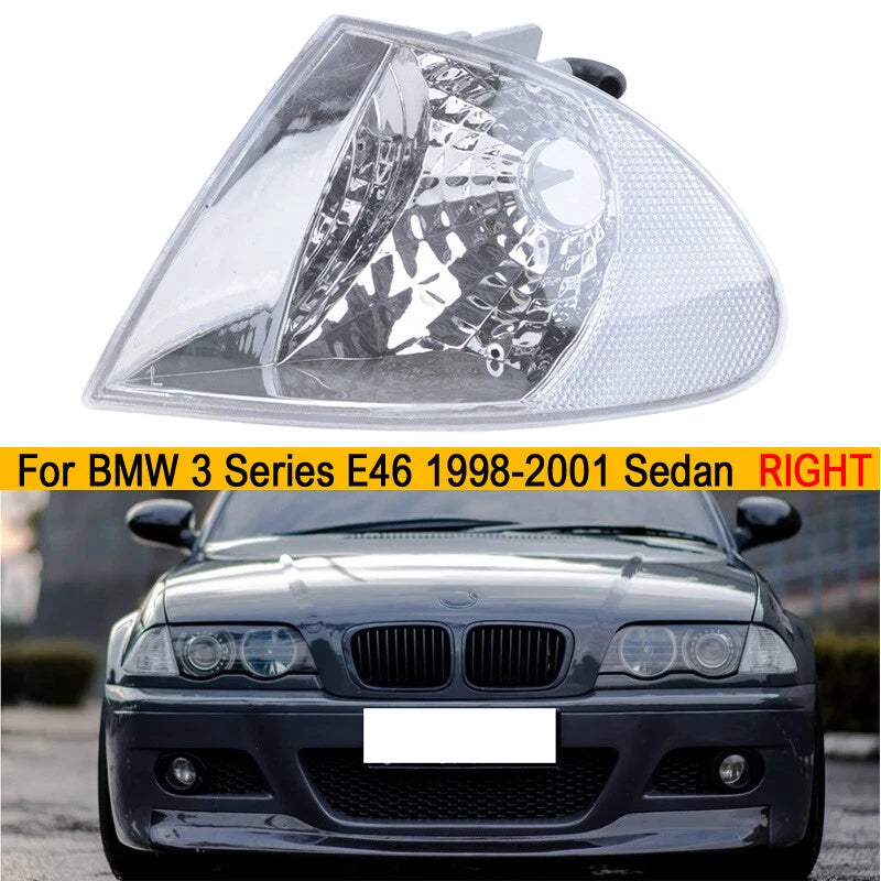 Clear Corner Parking Signal Lights for BMW E46 3-Series Sedan (1999-2001)