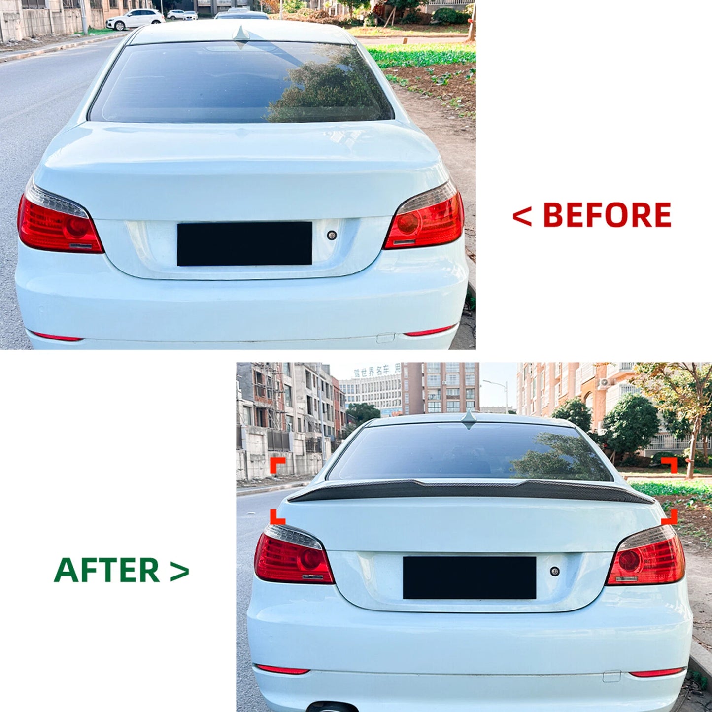Gloss Black Rear Boot Spoiler Lip for BMW 5 Series E60 (2004-2010)
