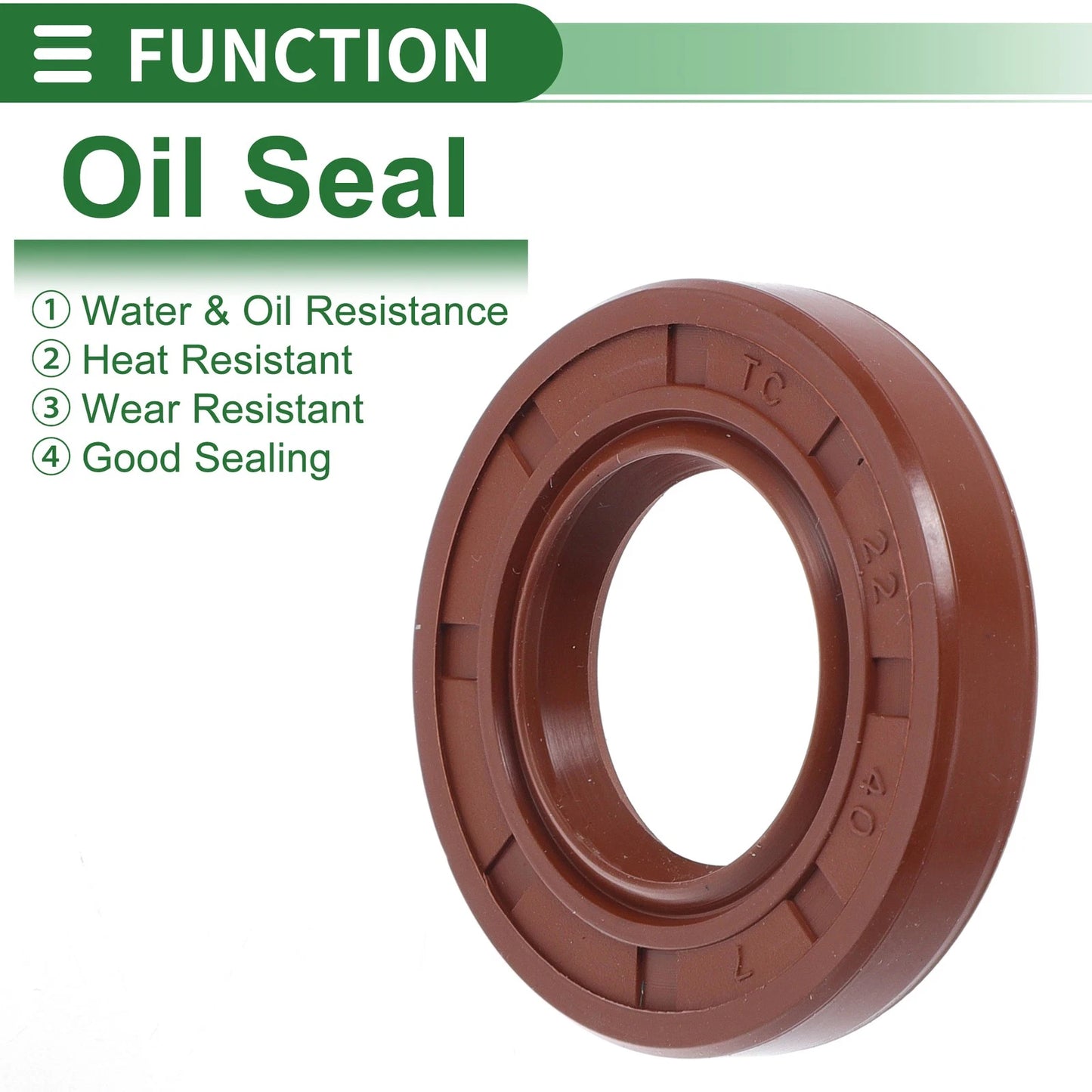 Oil Seal / 22x40x7mm / Seal Ring Rotary Shaft Seal FKM Rubber Brown 5 Pcs