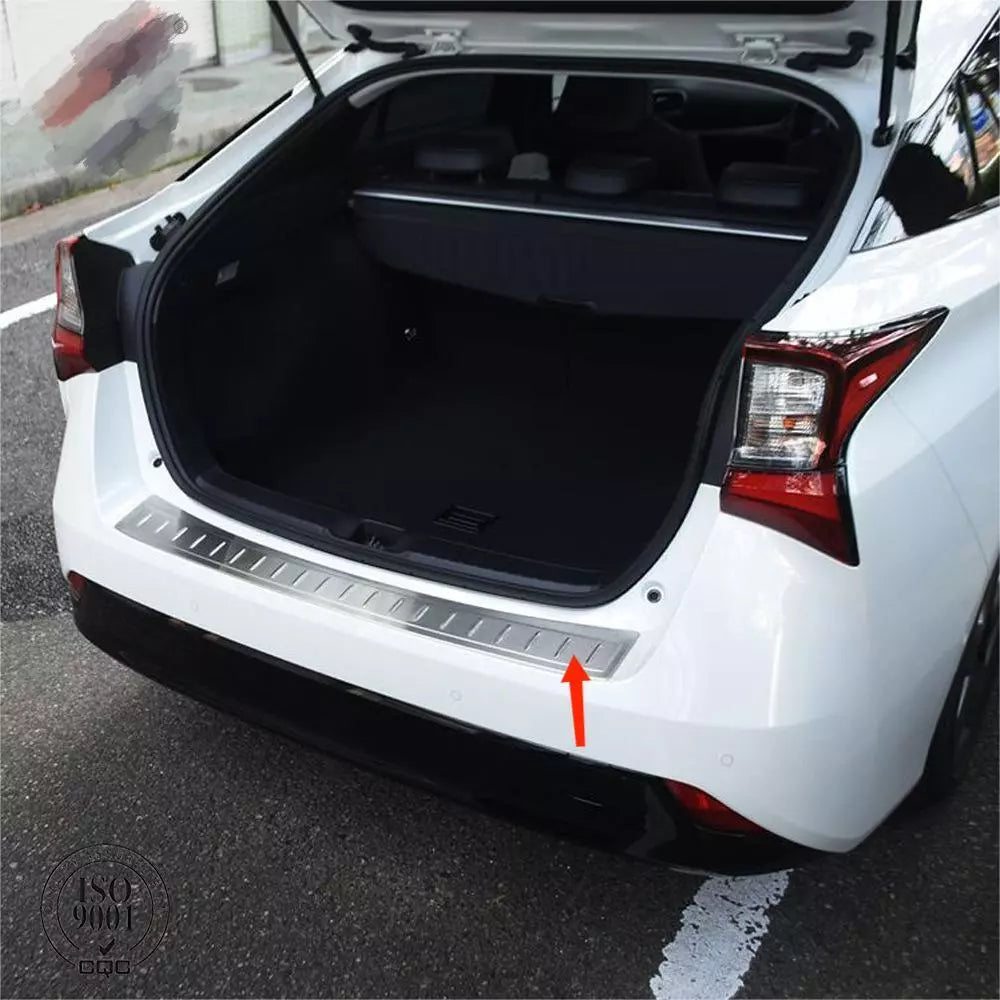 Silver Steel Rear Bumper Guard Trim for Toyota Prius (2019-2022)