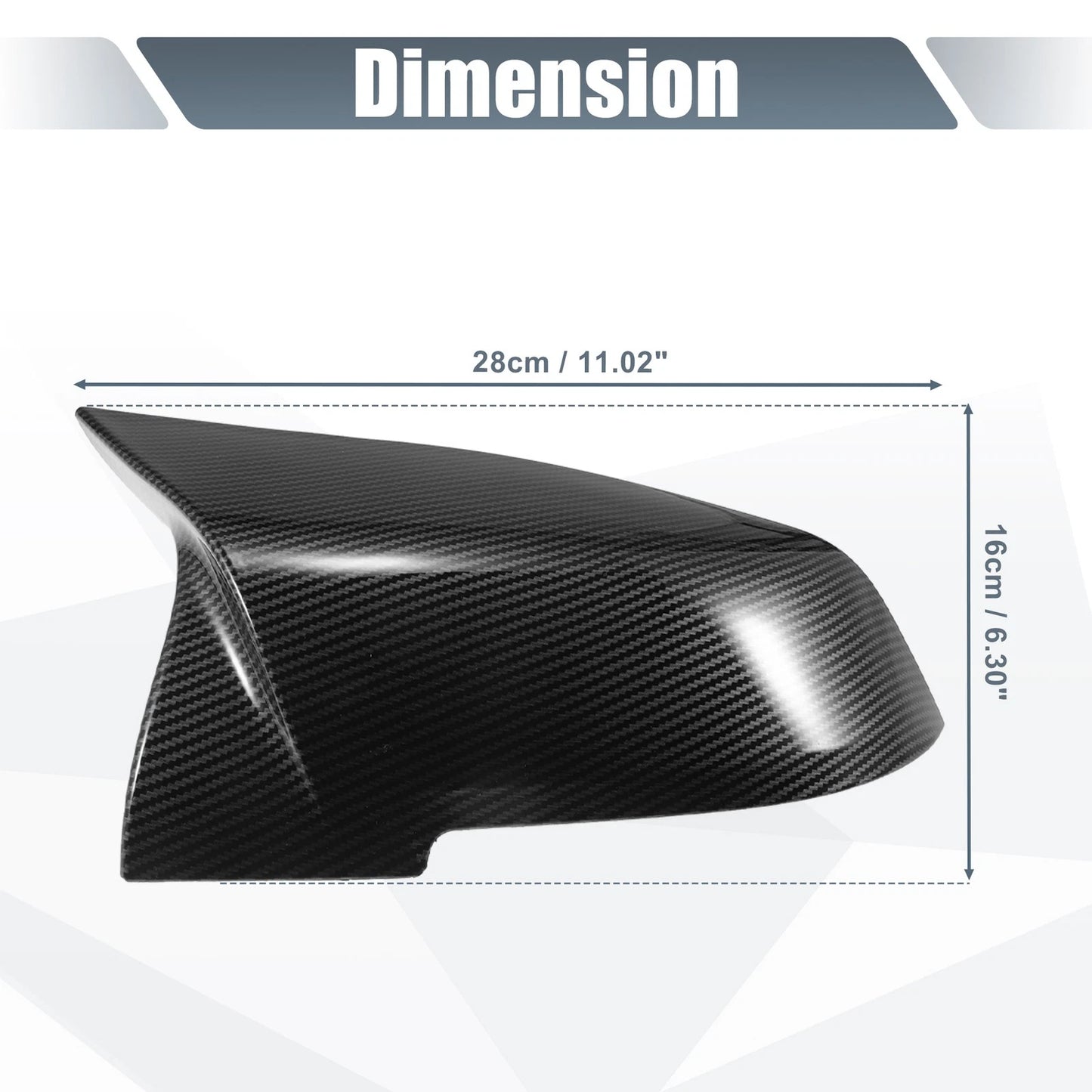 Rearview Mirror Cover Cap Black Carbon Fiber for BMW F20 F22 F23 F30 F31 (2012-2019)