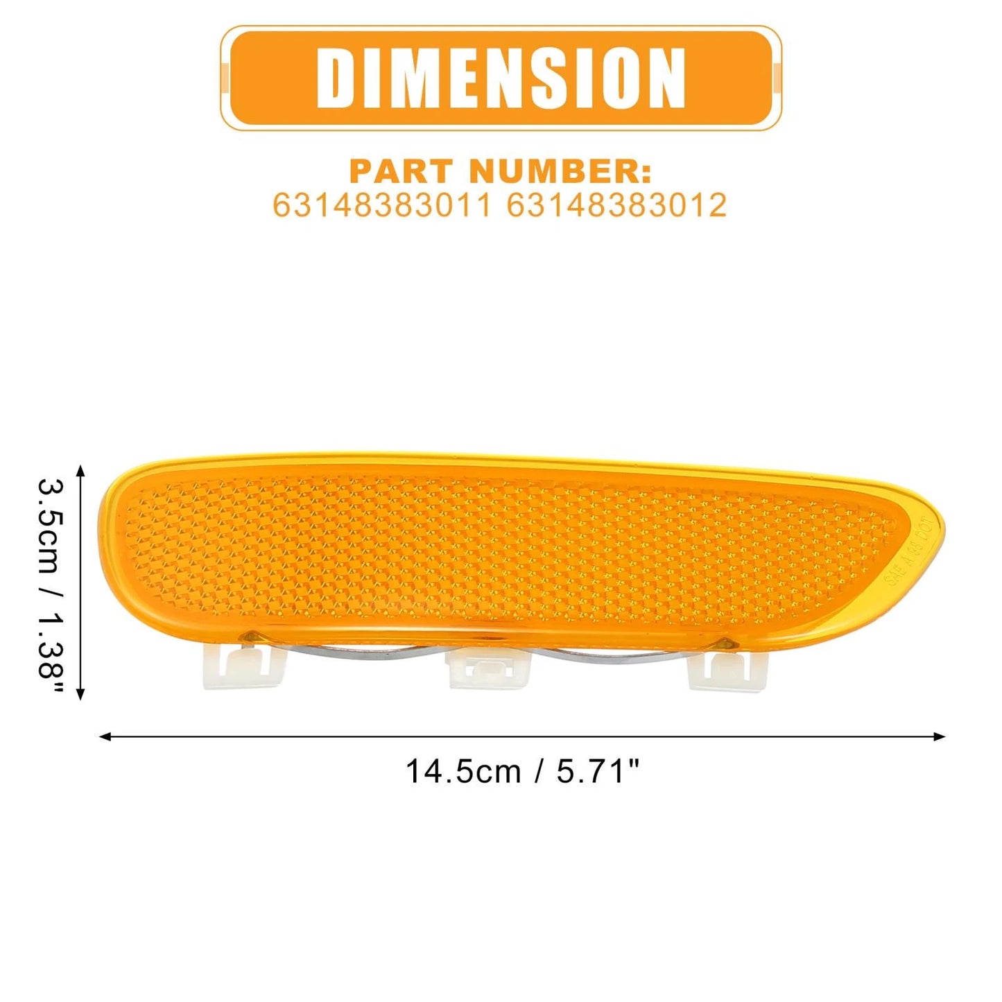 Front Bumper Reflector Side Marker for BMW 325Ci 330Ci 328Ci (2001-2006)