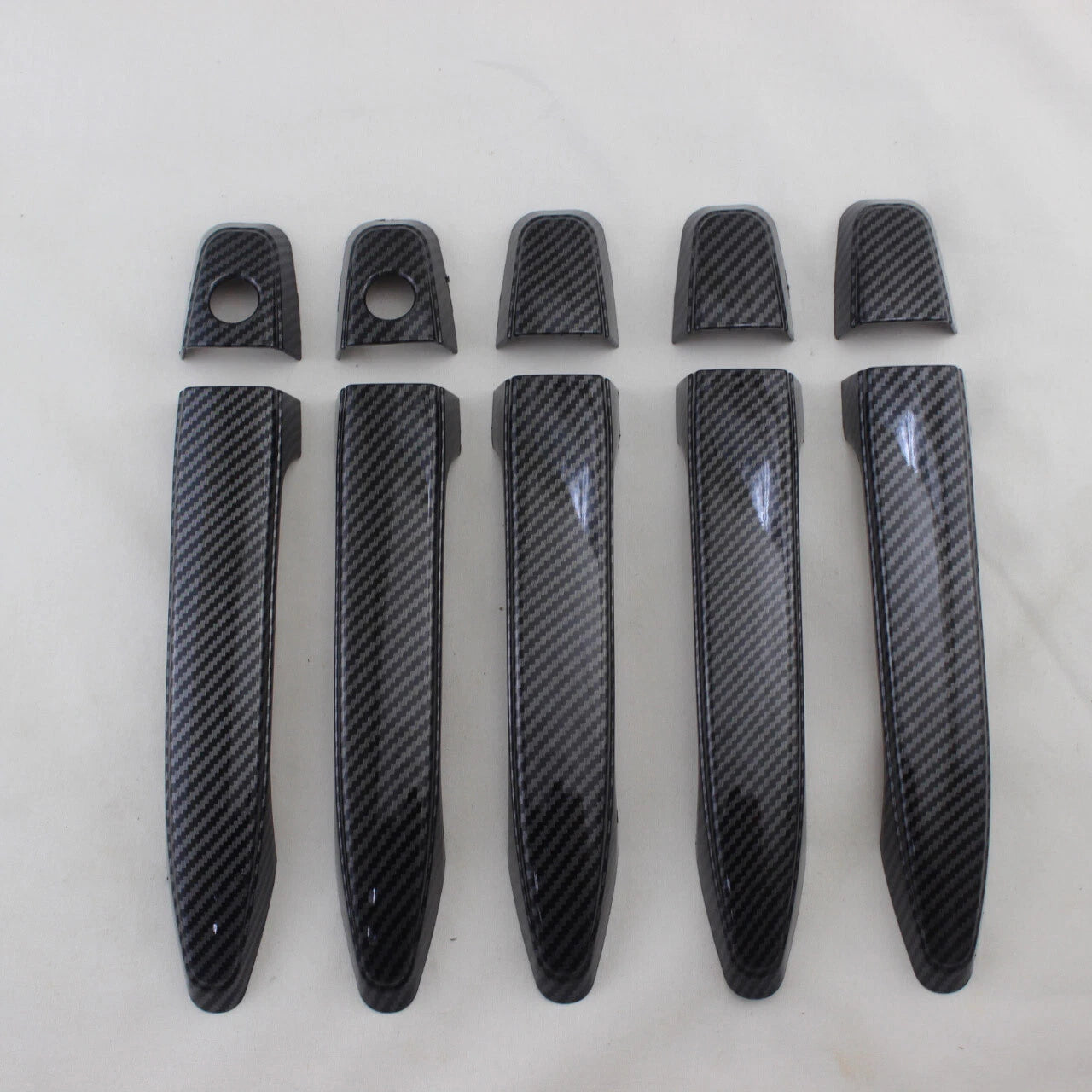 Carbon Fiber Door Handle Lid Cover Trim for Toyota Prado FJ120 (2003-2009) 10x