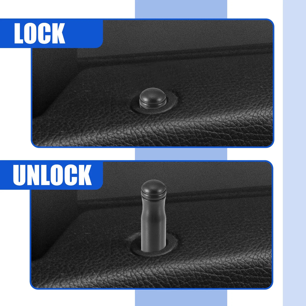 Car Door Lock Rod Knob Black for Honda Civic Si (2002-2005)