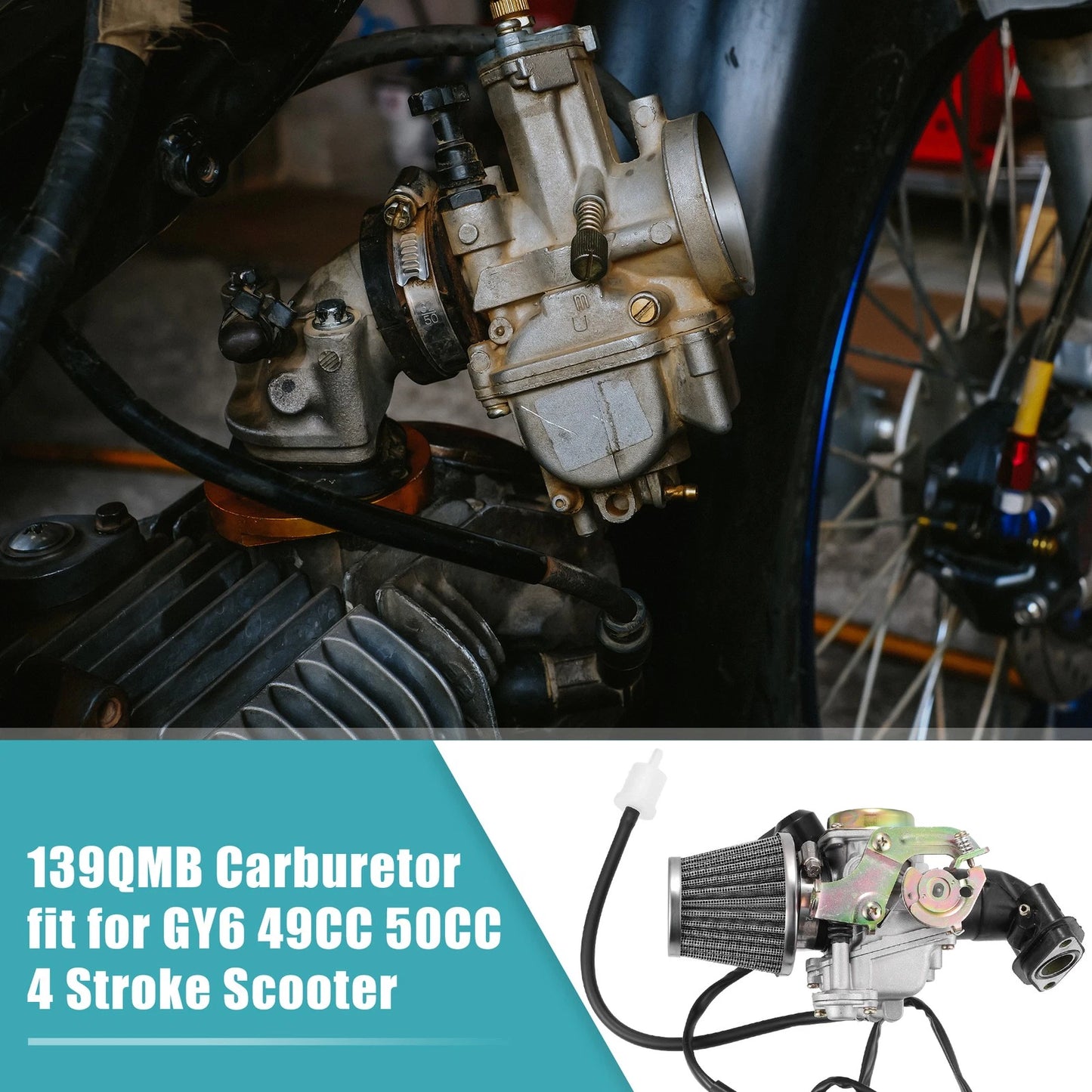 Carburetor 18mm for GY6 4 Stroke 49cc 50cc Scooter Moped ATV Quad Dirt