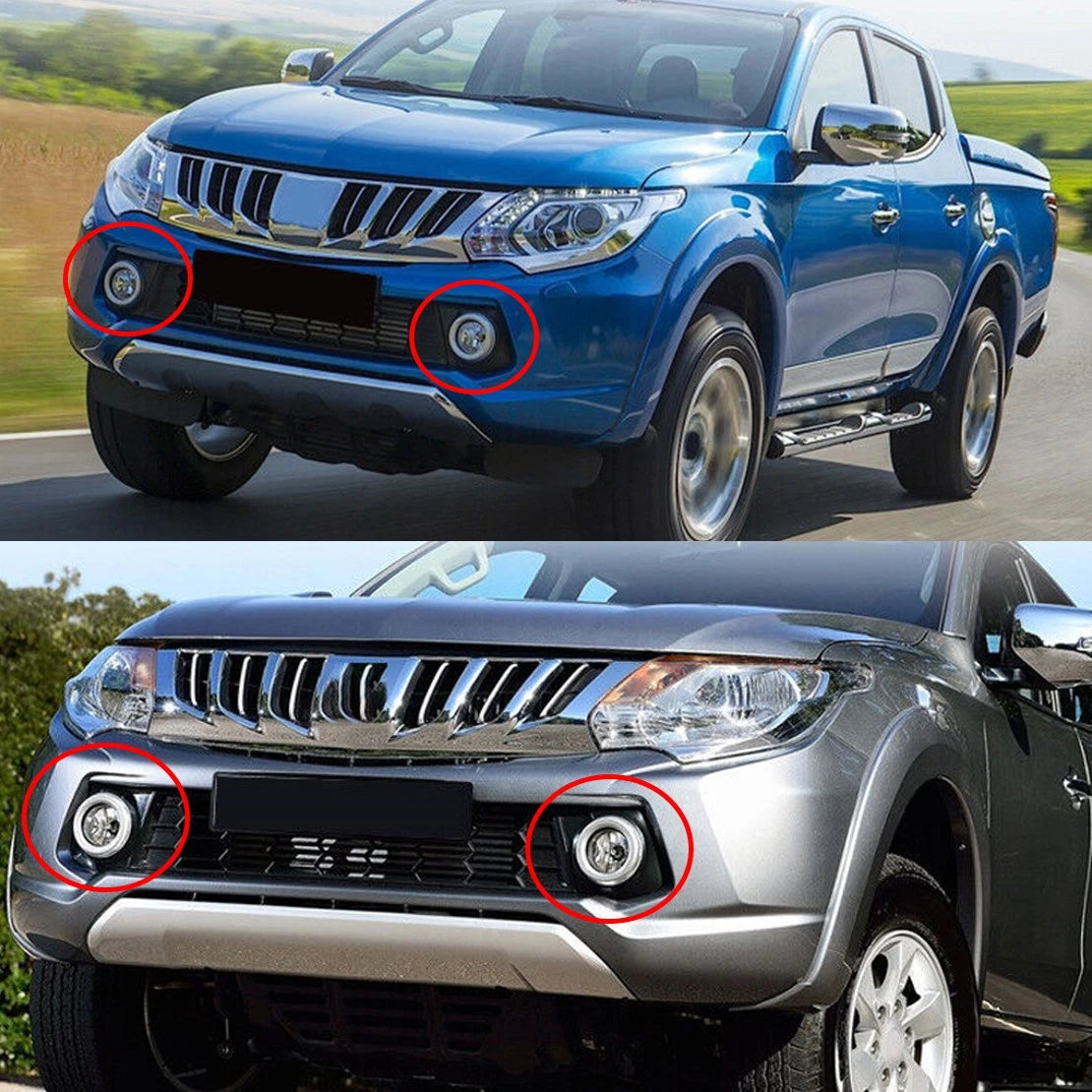 L&R Front Fog Light Covers for Mitsubishi L200 Triton (2015-2018)
