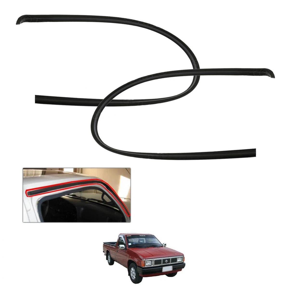 Roof Drip Door Rubber Seal Pair Fits Nissan Navara D21 Pickup UTE 1986-97 EBDE