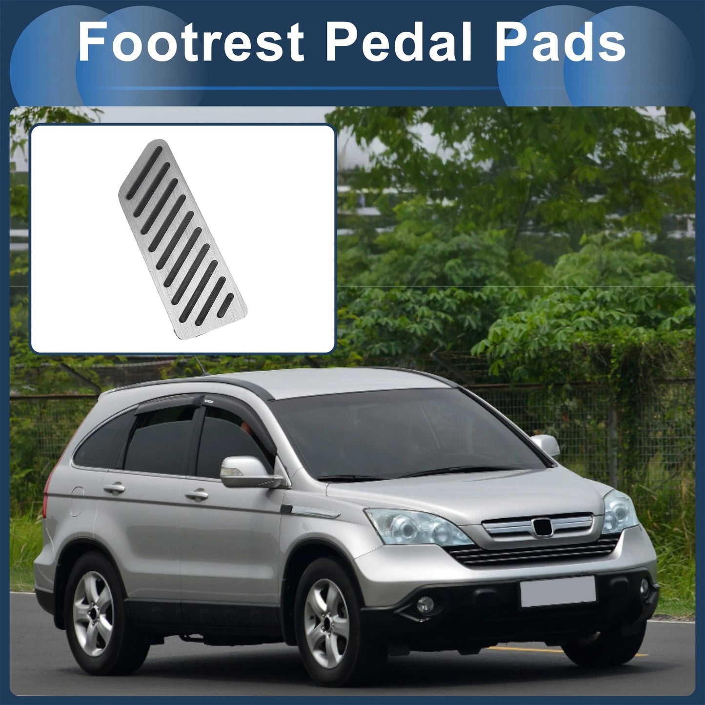 Footrest Pedal Cover for Honda CR-V 2017-2024 Aluminum Alloy Silver Tone