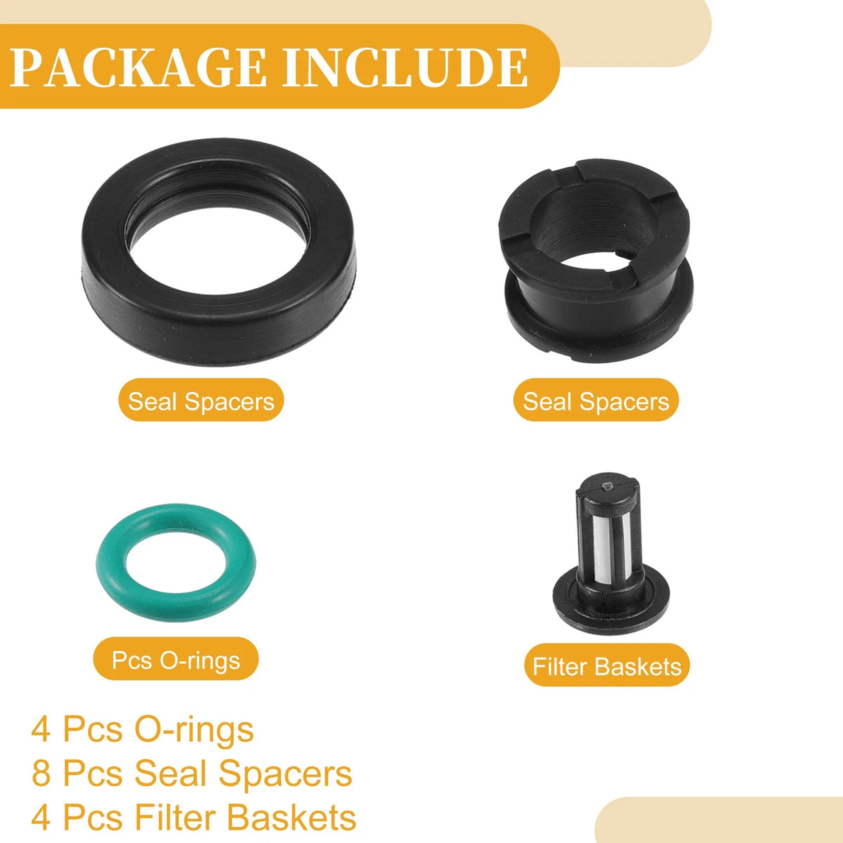 Fuel Injector Seal O Ring 4 x Sets for Honda (1992-1995) NBR Rubber Black