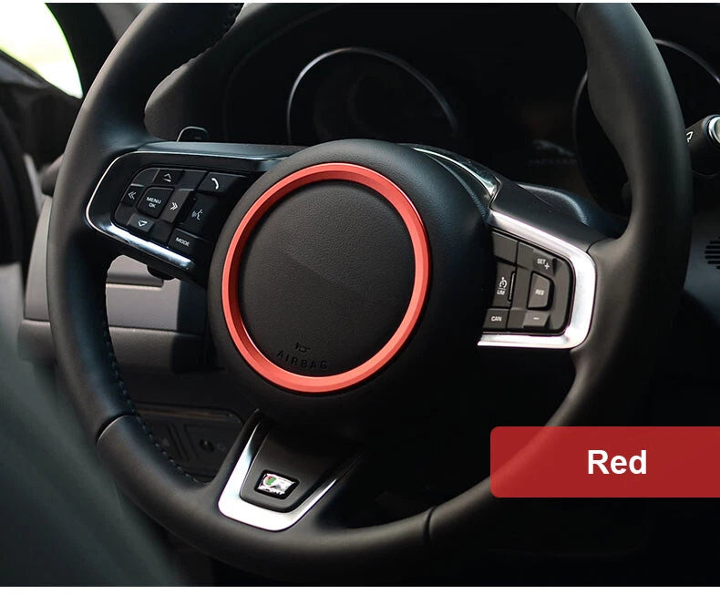 Car Steering Wheel Sticker Aluminum Center Emblem Fit For Jaguar XF XE F-PACE