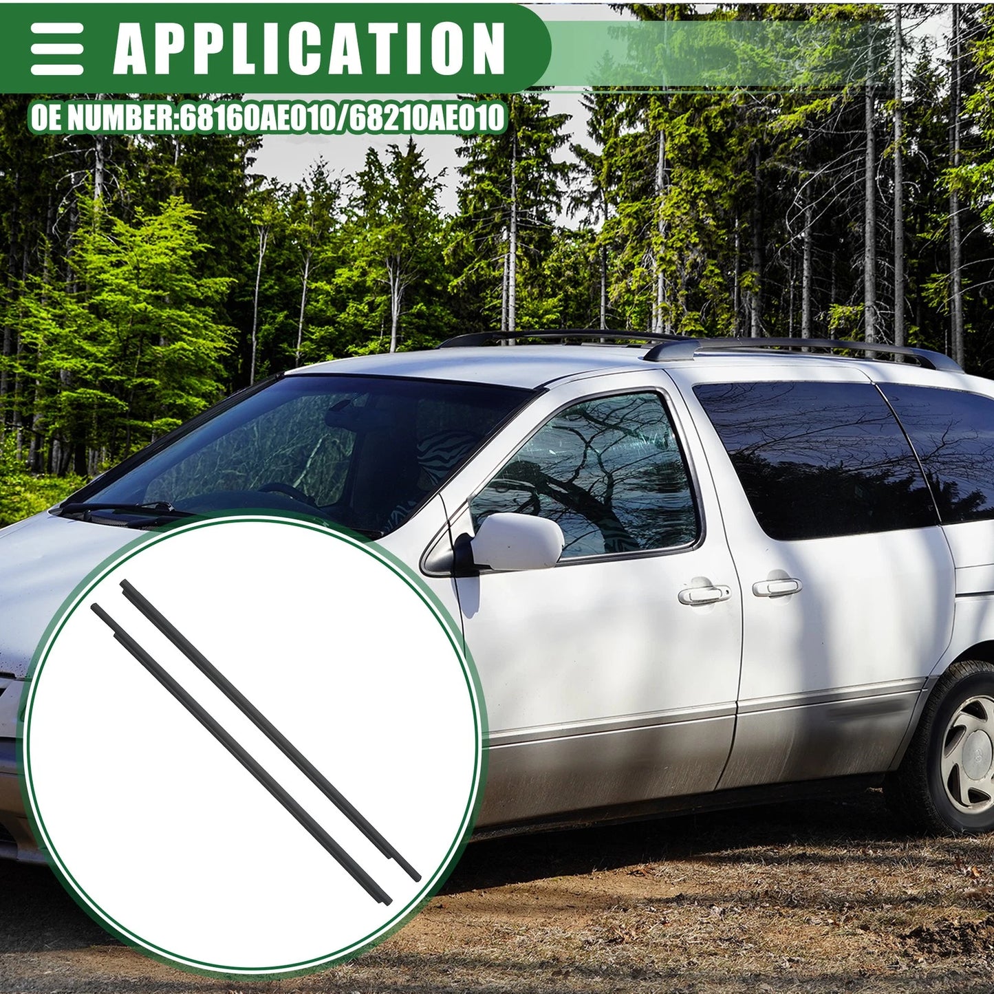 Front Left Right Door Window Belt Weatherstrip for Toyota Sienna (04-10)