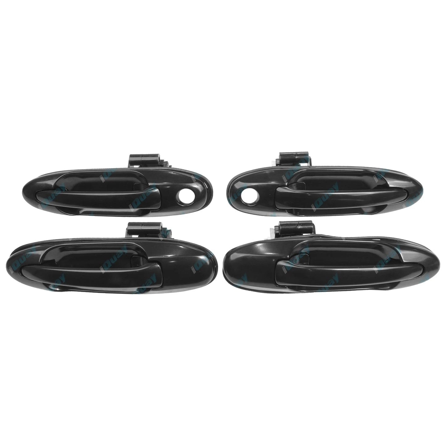 Black Front & Rear Outer Door Handles for Toyota Landcruiser 100 105 Series