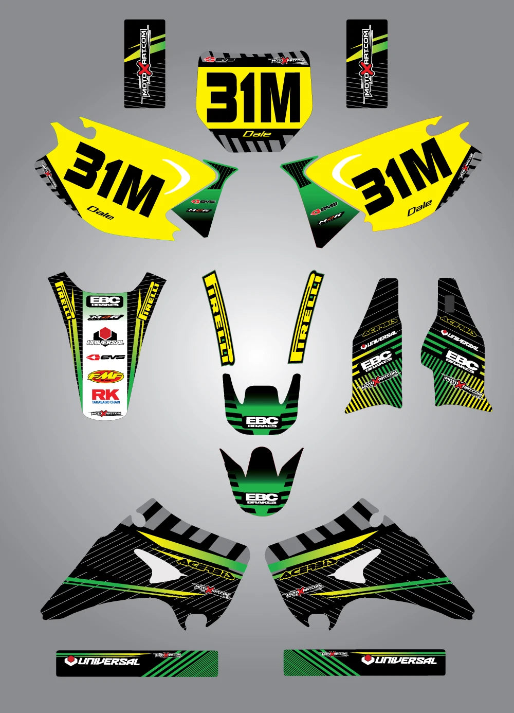 Full Custom Graphic Kit for Kawasaki KX 125 (2003-2014)
