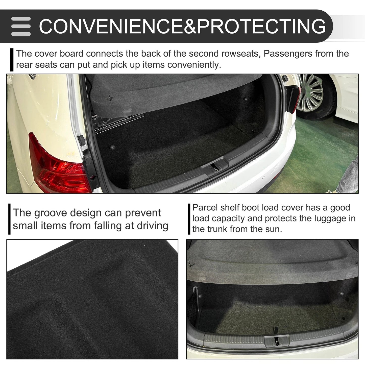 Rear Cargo Cover for Honda HR-V (2016-2022) Black Boot Load Shelf