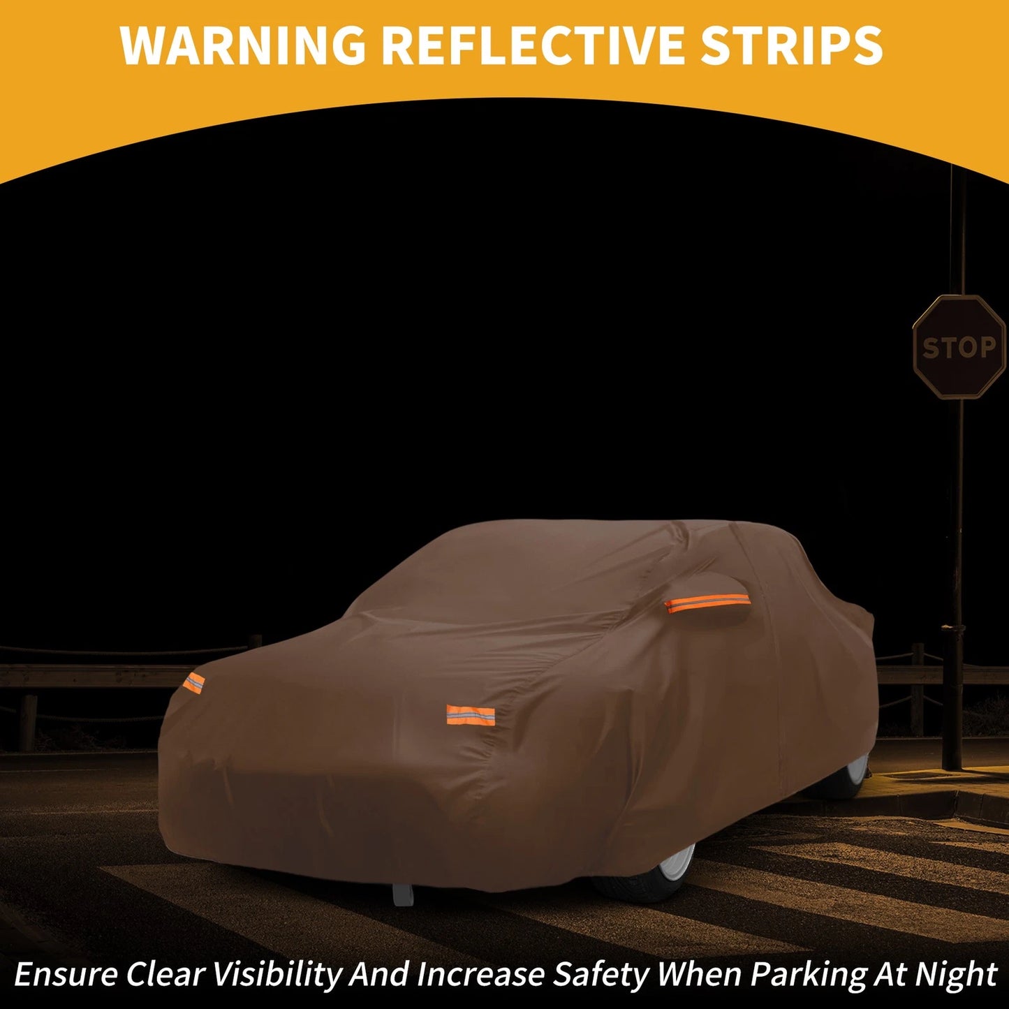 Car Cover Waterproof All Weather Orange Cotton with Zipper for Toyota Supra