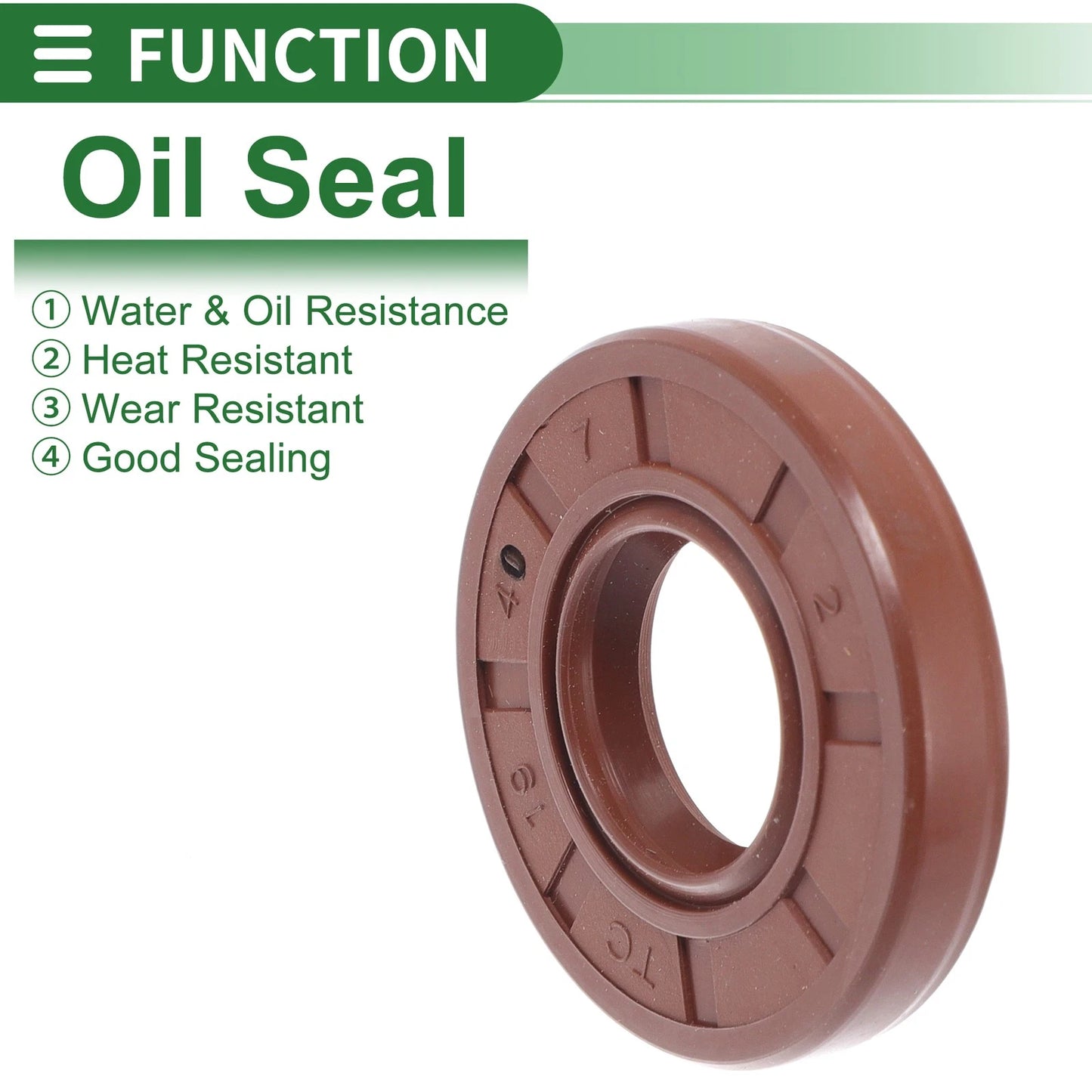 Oil Seal Rotary Shaft Seal FKM Rubber 19x40x7mm 5 pcs