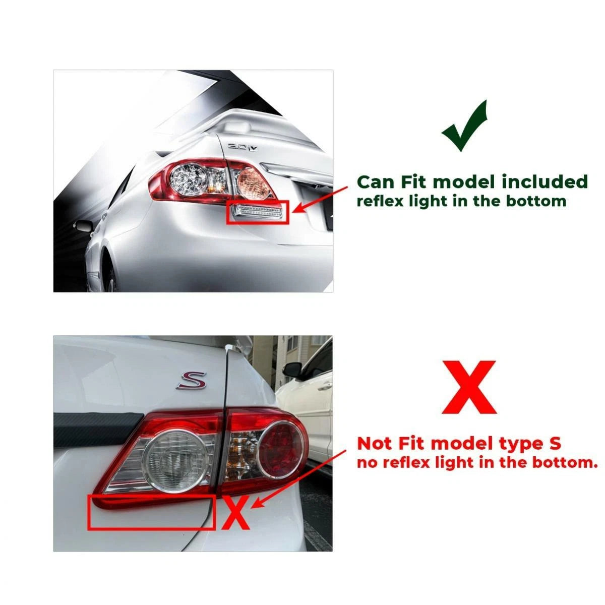 Inner Tail Lights Lamp Assembly LH Fits Toyota Corolla Altis Sedan 2010-13 D06