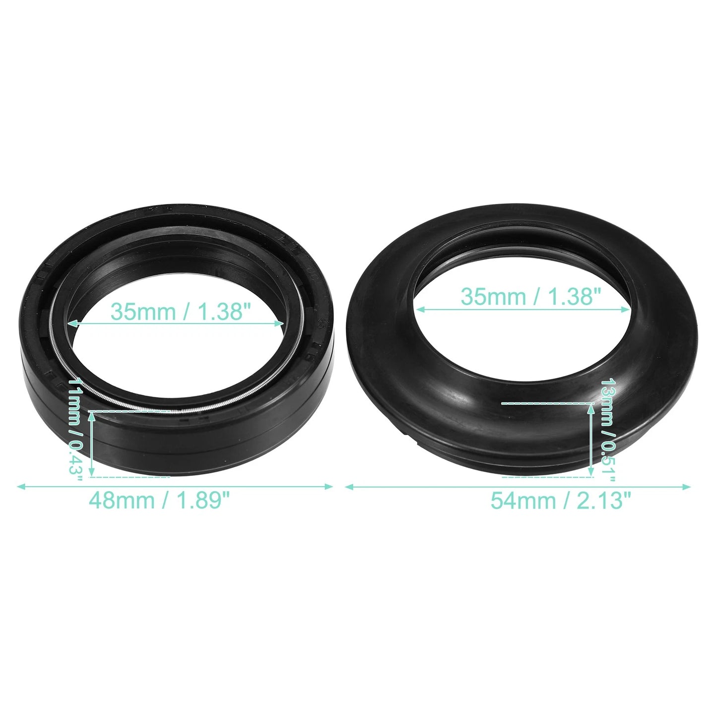 35x11mm Front Fork Shock Oil Seal Dust Seal for Kawasaki EX250 (2008–2013)