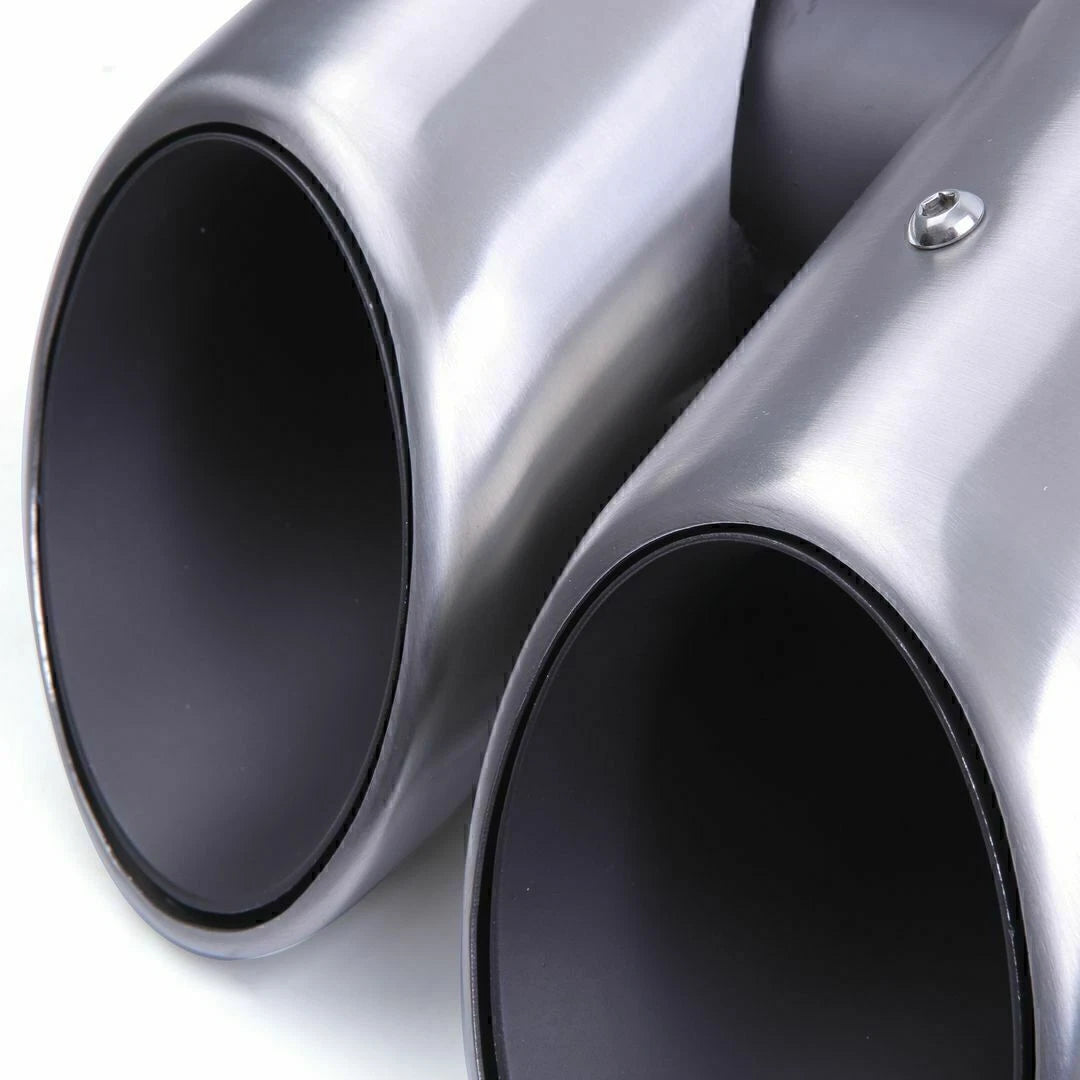 Brushed Silver Tail Exhaust Pipes for 2019-2024 Porsche Macan 2.0T