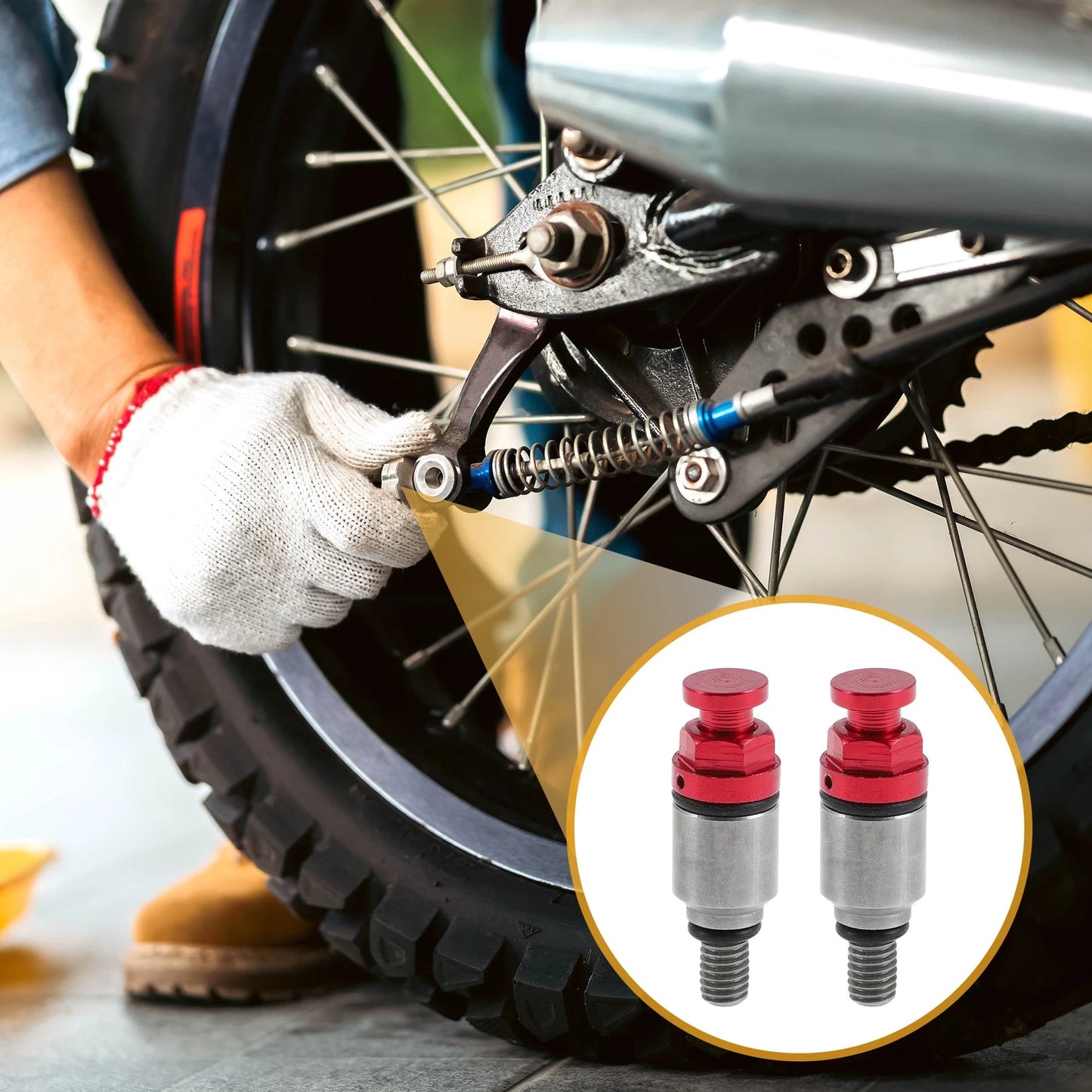 2 x Fork Air Bleeder Valve M5x0.8 Metal Red for Motorcycle