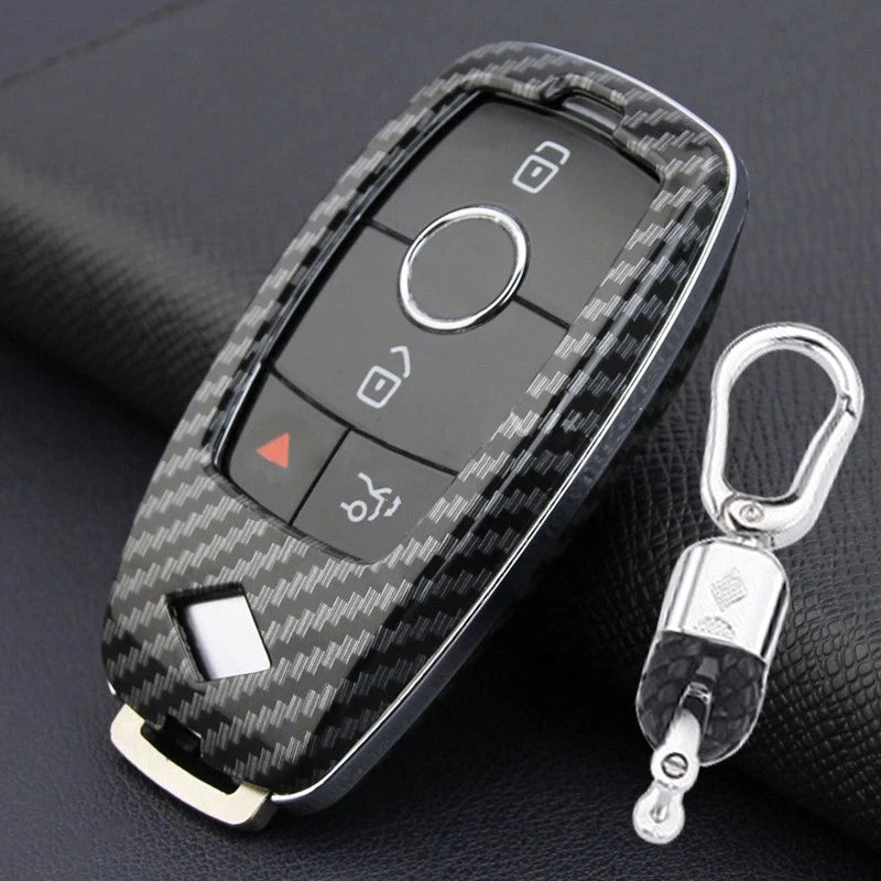 Carbon Fiber Style Key Cover for Mercedes Benz C E S EQC (2019-2023)