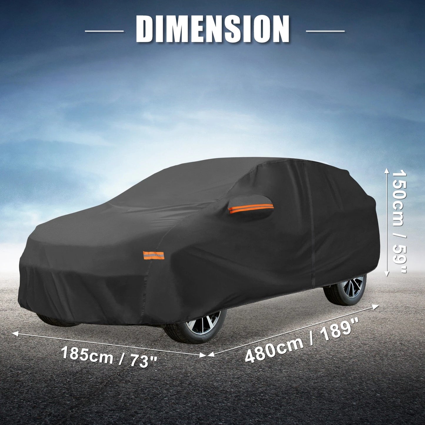 Waterproof 210D-PU Oxford Car Cover for Honda CRV (1995-2023) with Zipper