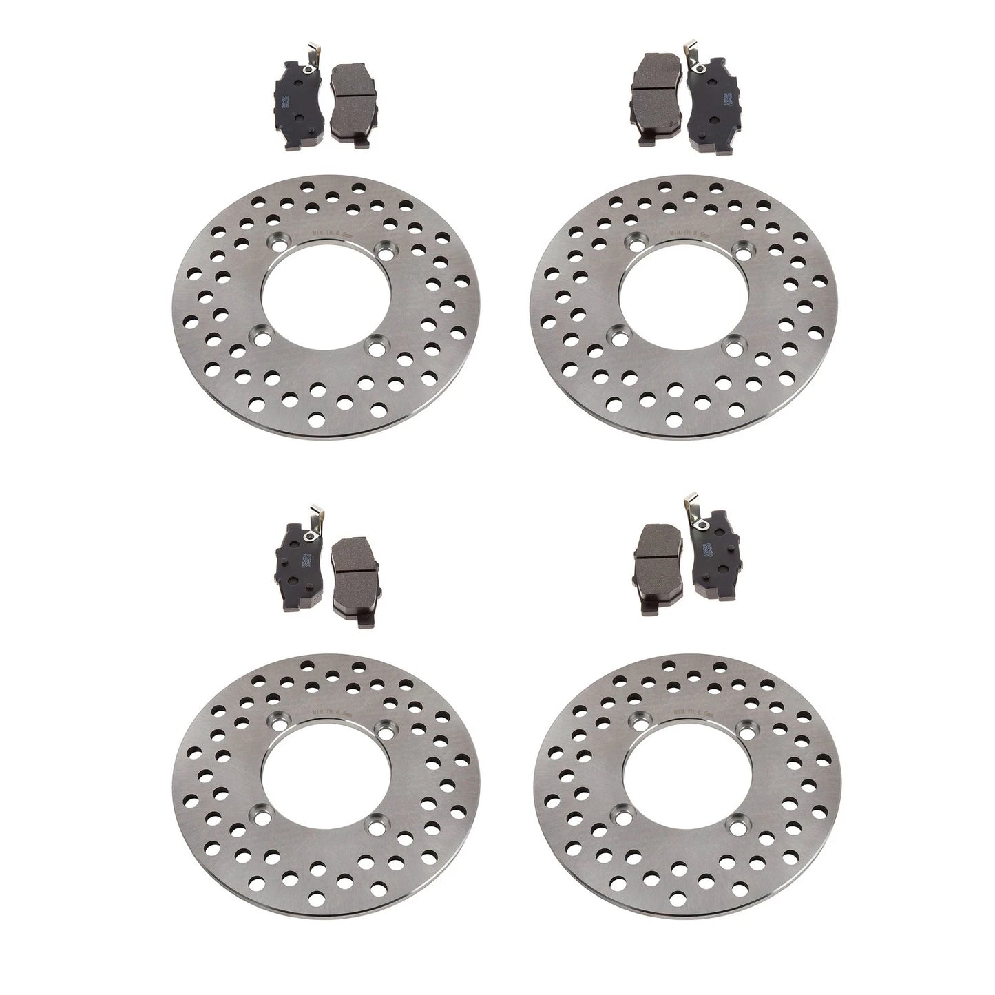 Front & Rear Brake Rotors & Semi-Metallic Pads for Honda Big Red 700 (2009–2013)