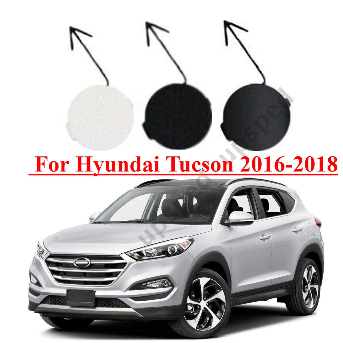 Front Bumper Tow Hook Eye Cover Cap for Hyundai Tucson (2016–2018)