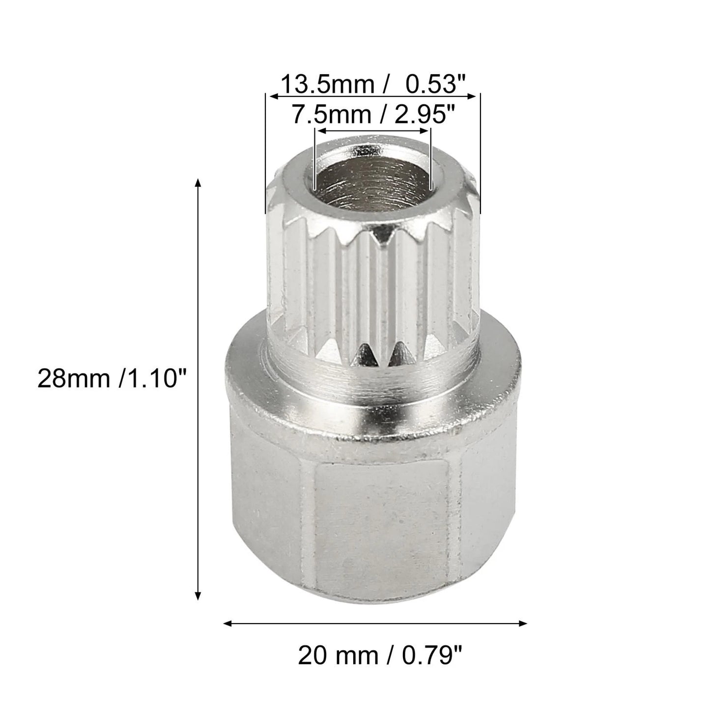 Hollow Car Anti Theft Wheel Lock Lug Nut Screw Removal Key for BMW
