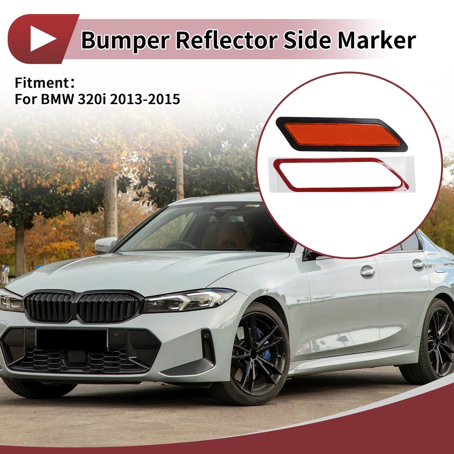 Passenger Side Bumper Reflector for BMW 320i (2013-2015)