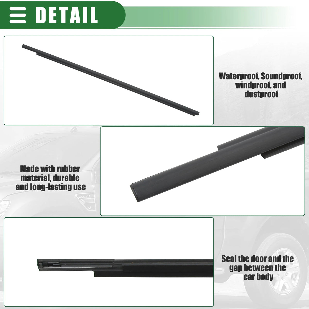 Front Left Right Door Window Belt Weatherstrip for Toyota Sienna (2004-2010)
