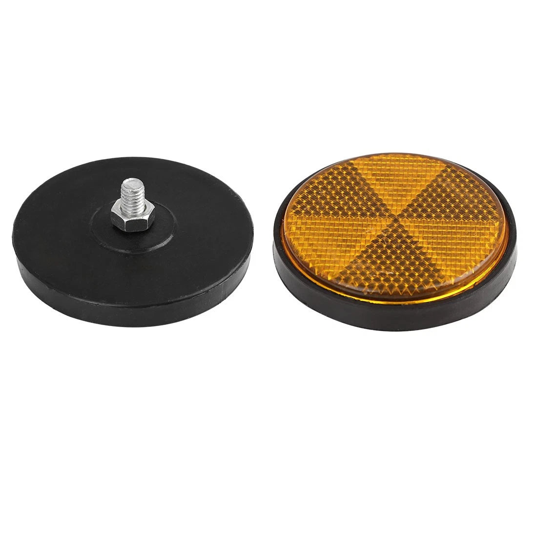Reflector 2 x 6mm Yellow Plastic Screw Mount Reflective for Motorcycle