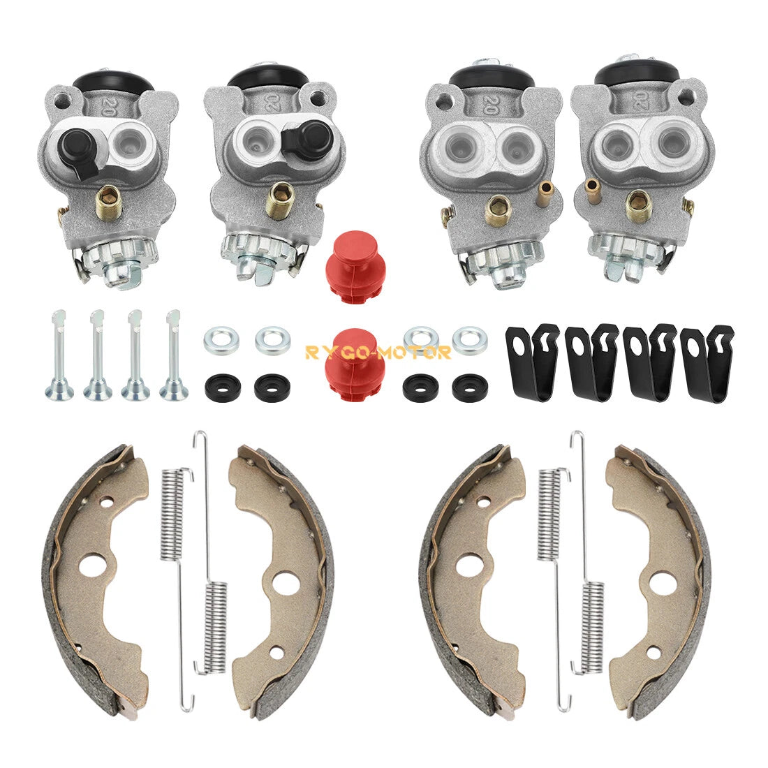 4xFront Brake Wheel Cylinders W/Shoes Hole Plug for Honda Foreman 450 TRX450