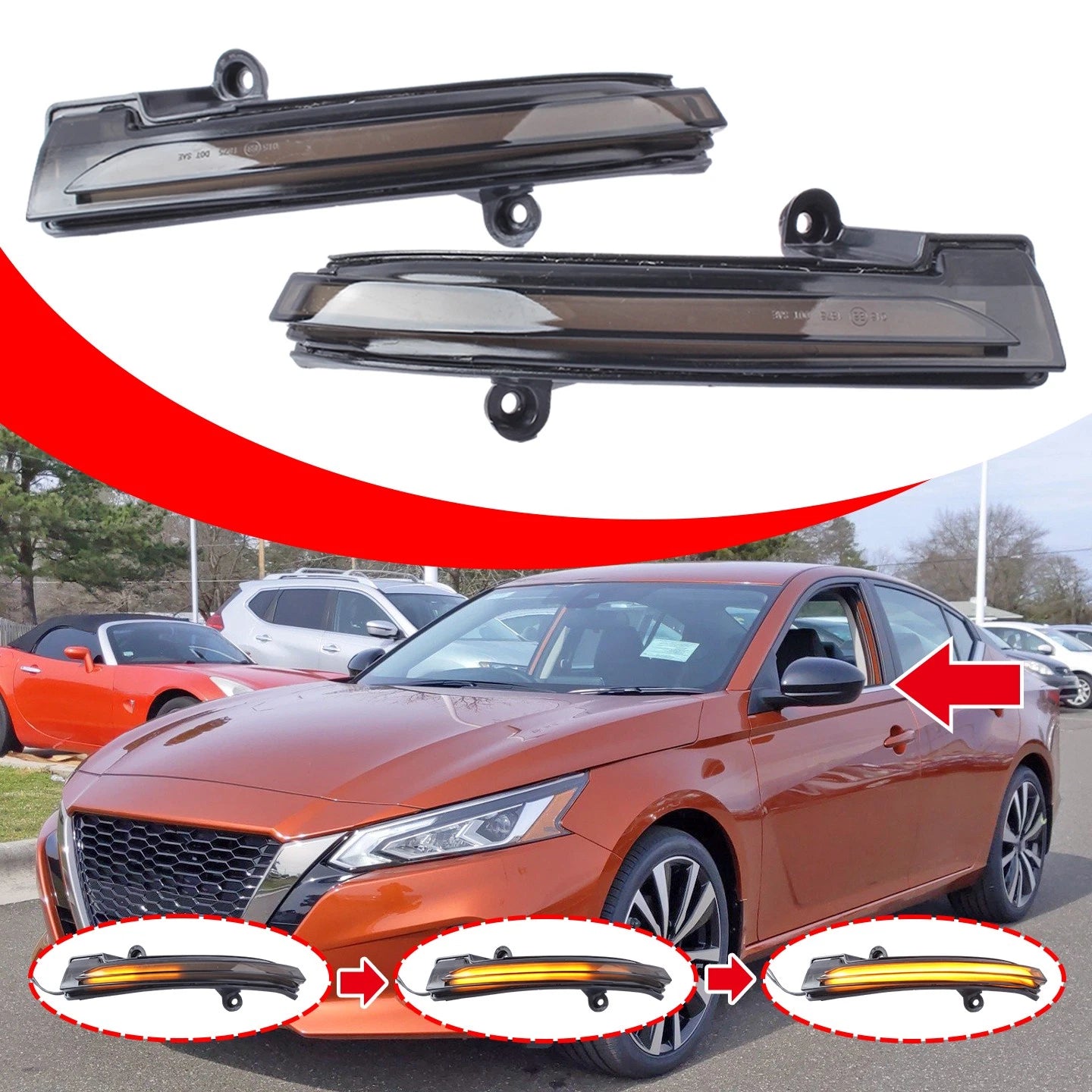 Dynamic LED Side Mirror Turn Signal Smoke for Nissan Altima (2019–2023)