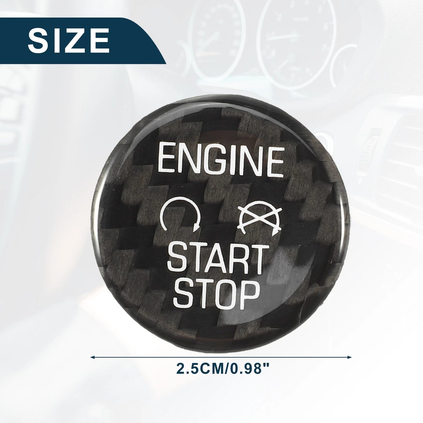 Black Engine Start Stop Button Cover for Ford Focus (2012-2018)