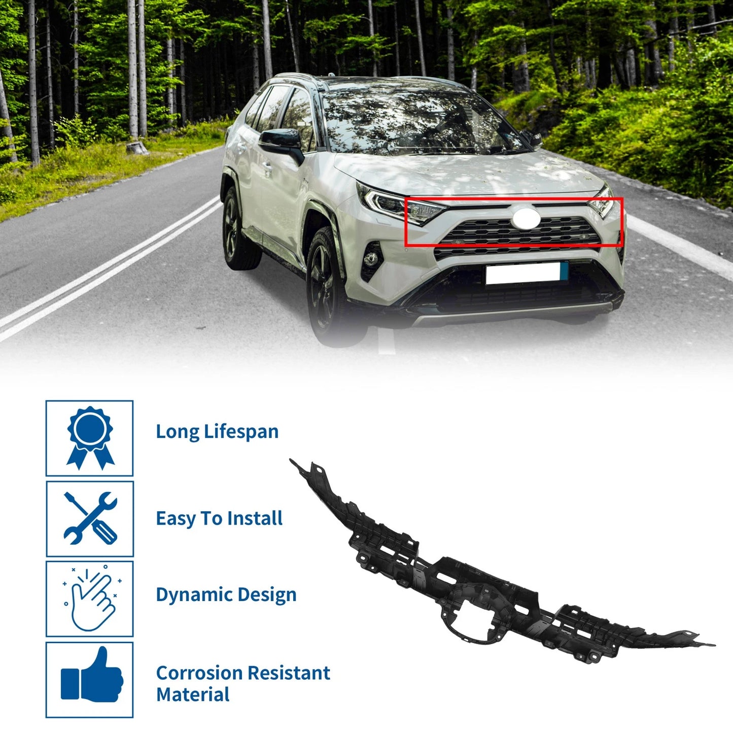 Front Bonnet Bumper Grille for Toyota RAV4 SE (2019-2023)