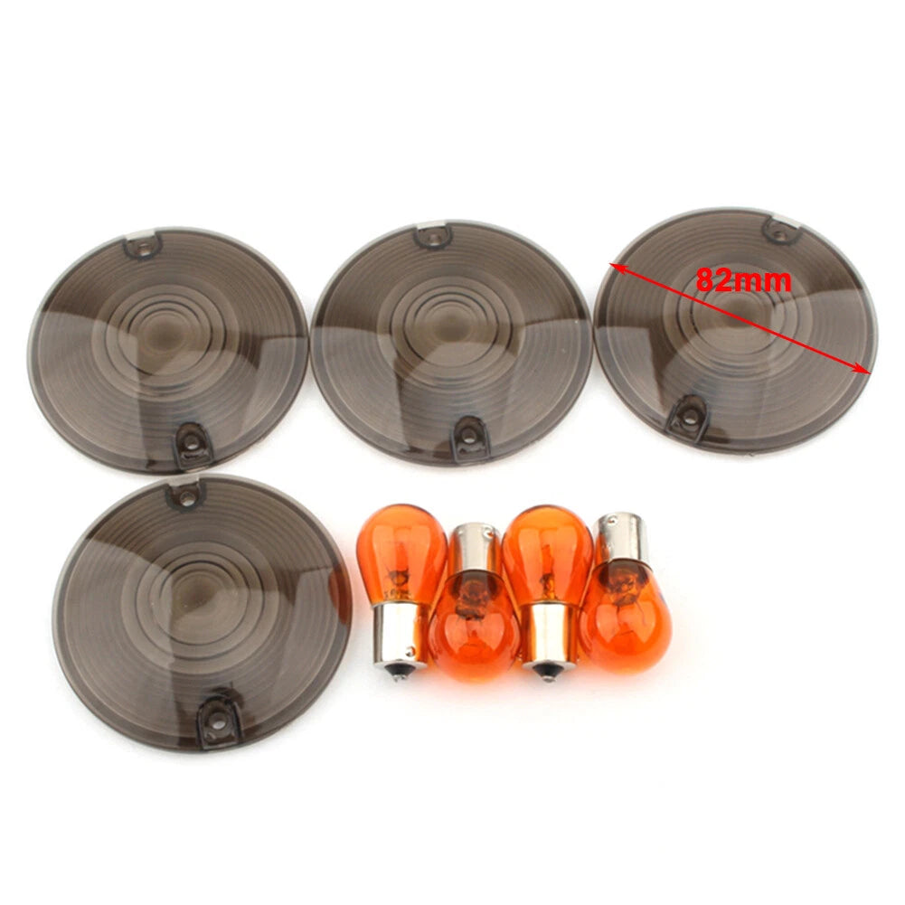 Smoked Turn Signal Light Cover Lens for Harley Davidson Classic FLHTC