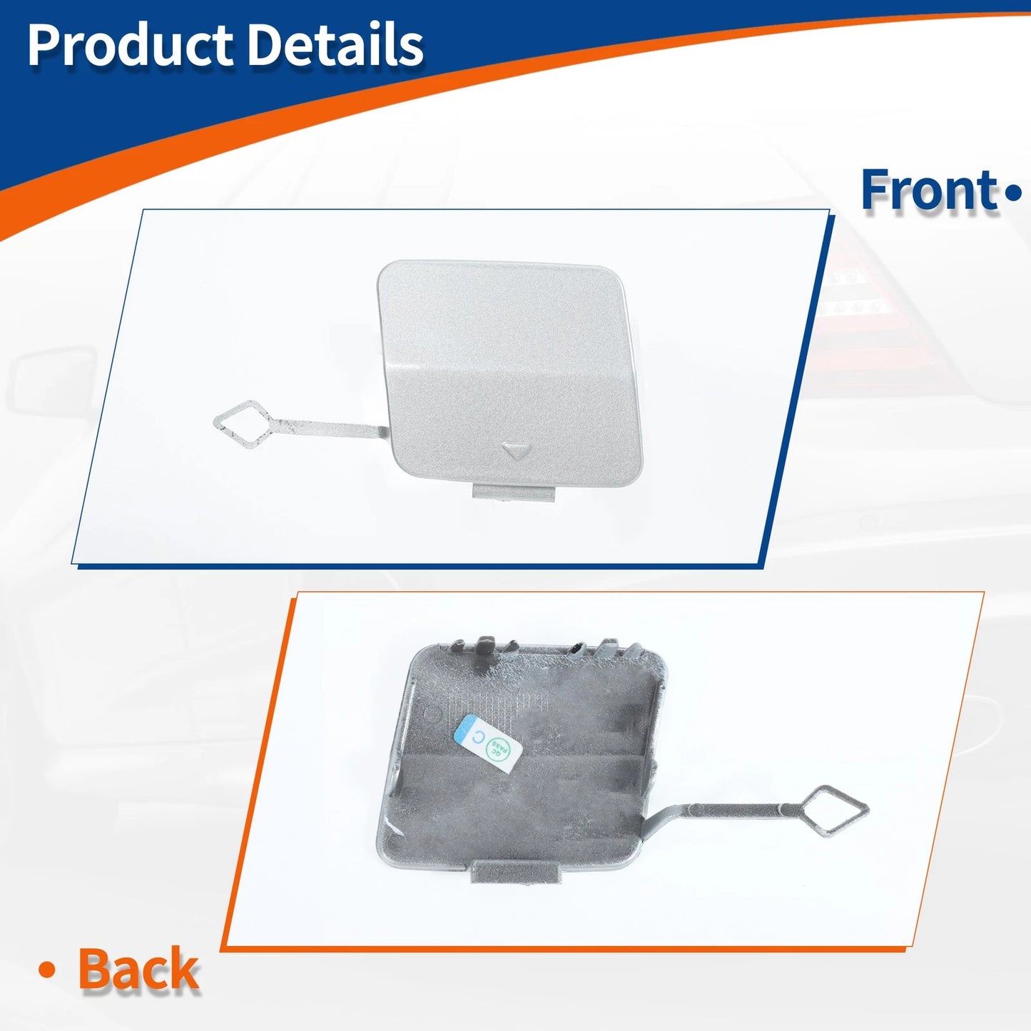 Front Bumper Tow Hook Cover for BMW 1 Series (2012-2019) - Ice Silver Metallic