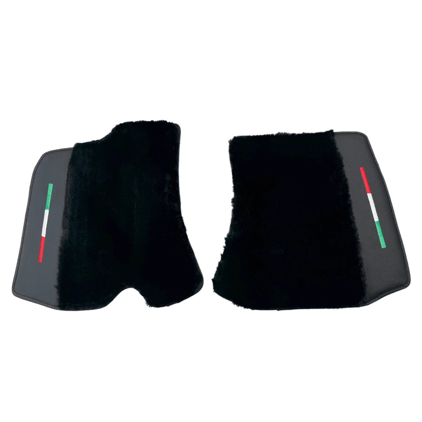 Black Sheepskin Floor Mats for Ferrari Portofino M (2018-2023)