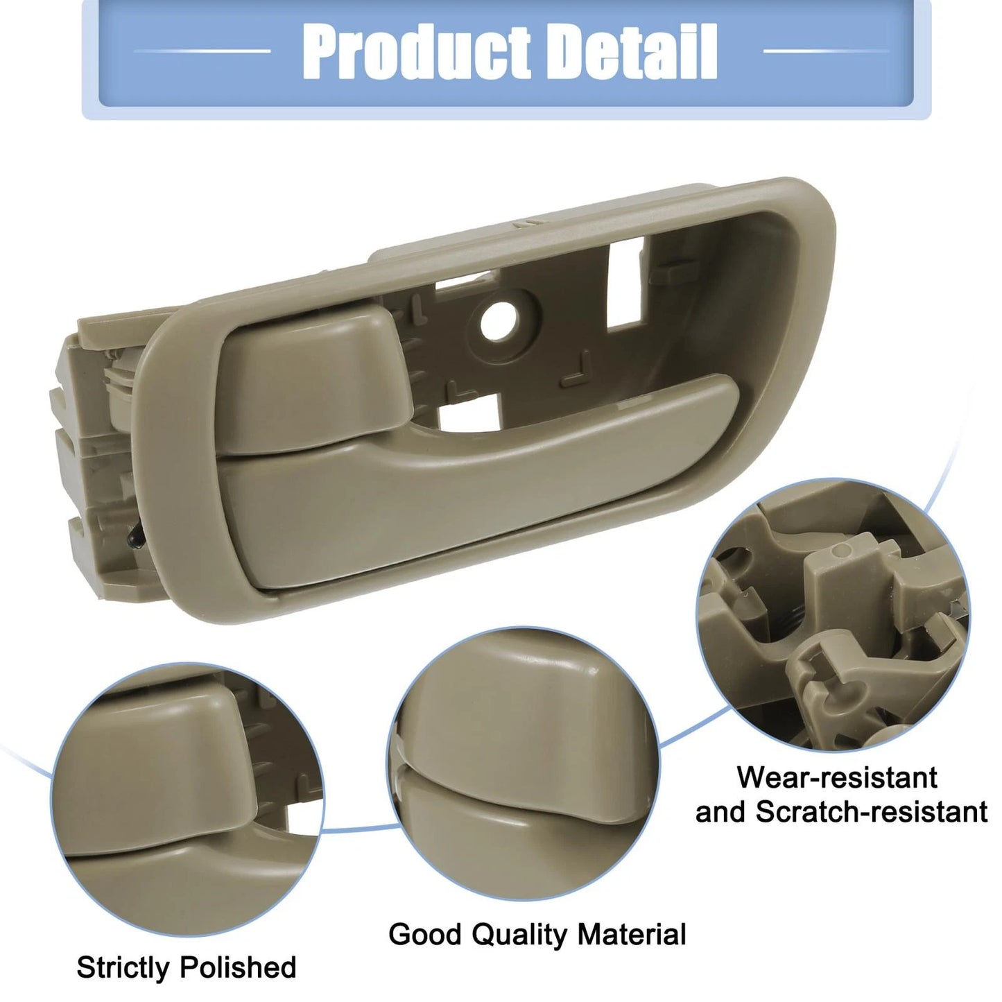 Inner Door Handle Beige Left Front or Rear for Toyota Camry (2002–2006)