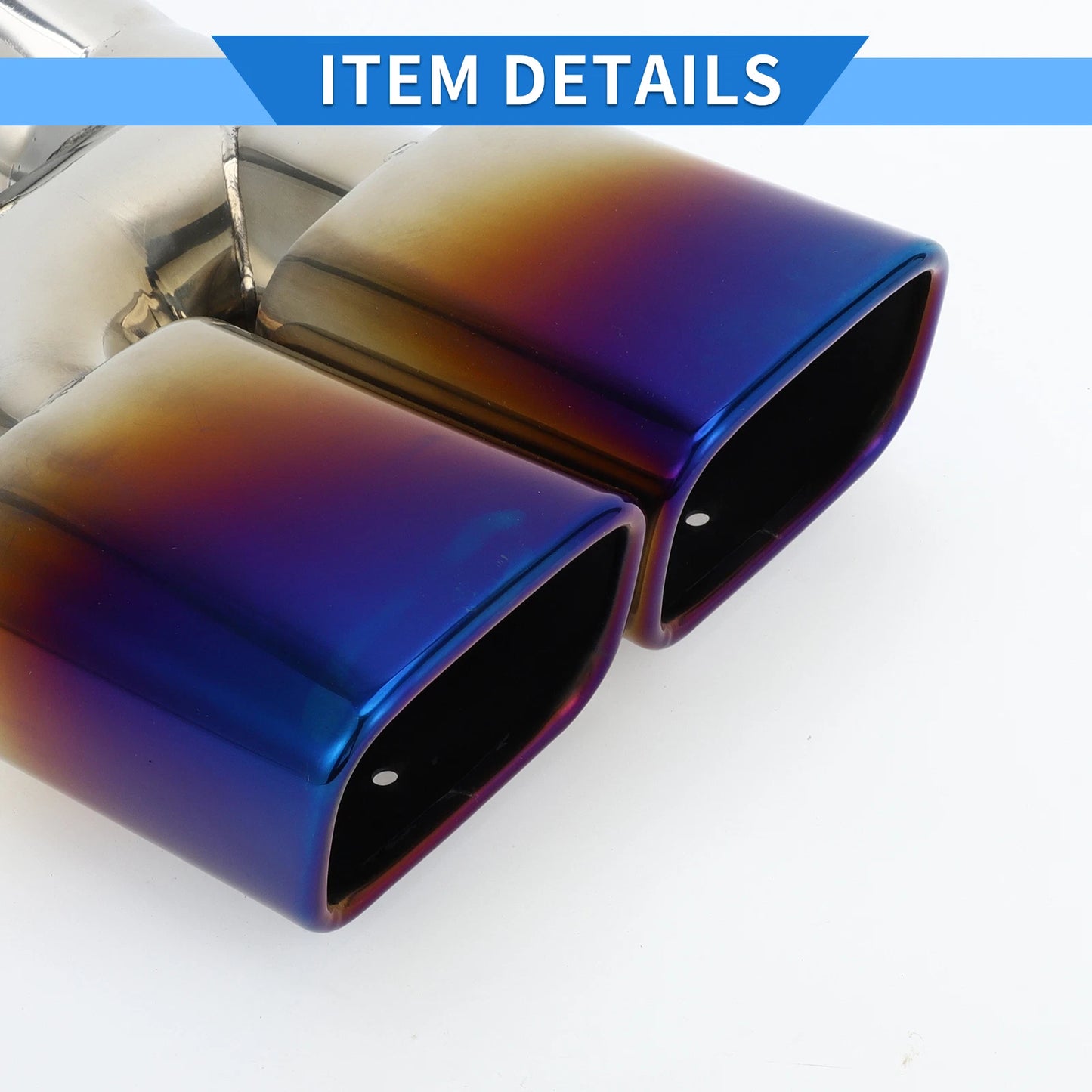 Square Curved Dual Exhaust Tip 2.4" Inlet for Toyota Noah Voxy (2014-2023)