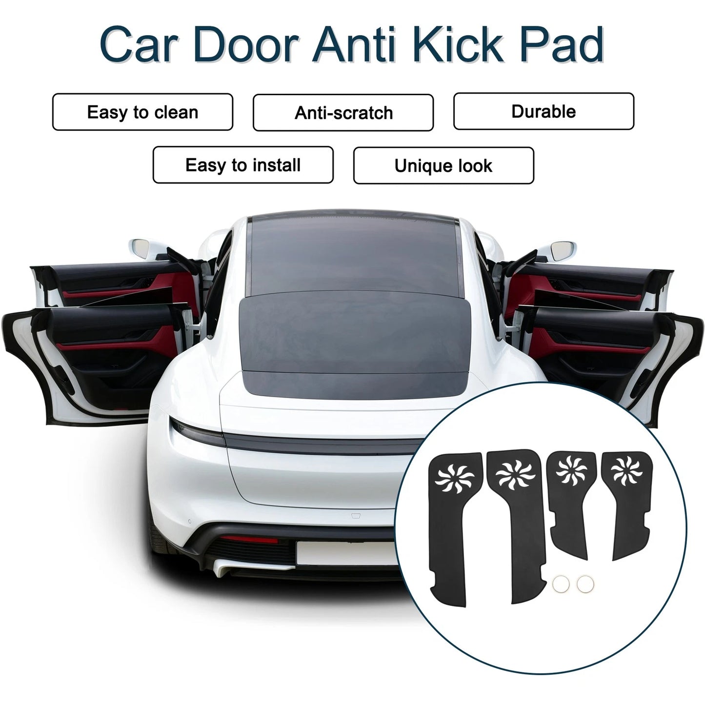 Car Door Anti Kick Pad Protector for Toyota Land Cruiser (2010-2012) 1 Set